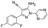 5-amino-3-(2,4-difluorophenyl)-1-pyrazin-2-yl-1H-pyrazole-4-carbonitrile 结构式