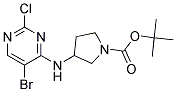 tert-butyl 3-[(5-bromo-2-chloropyrimidin-4-yl)amino]pyrrolidine-1-carboxylate 结构式