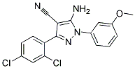 5-amino-3-(2,4-dichlorophenyl)-1-(3-methoxyphenyl)-1H-pyrazole-4-carbonitrile 结构式