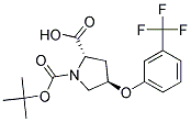 (2S,4R)-1-(tert-butoxycarbonyl)-4-[3-(trifluoromethyl)phenoxy]pyrrolidine-2-carboxylic acid 结构式