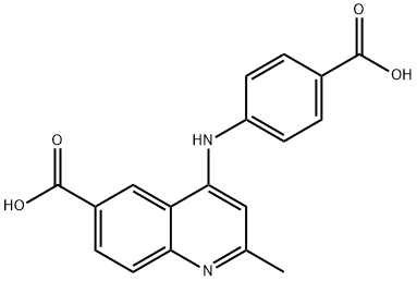 4-[(4-CARBOXYPHENYL)AMINO]-2-METHYLQUINOLINE-6-CARBOXYLIC ACID 结构式