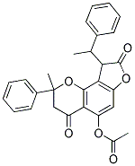 5-Acetoxy-2-methyl-9-(α-methylbenzyl)-2-phenyl-2,3-dihydrofuro(2,3-h)chromene-4,8(9H)-dione 结构式