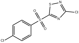 3-CHLORO-5-(4-CHLOROPHENYLSULFONYL)-1,2,4-THIADIAZOLE 结构式
