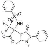 Methyl 2-(2,3-dihydro-1,5-dimethyl-3-oxo-2-phenylpyrazol-4-yl)-3,3,3-trifluoro-N-(phenylsulfonyl)alaninate 结构式