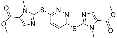 Methyl 2-((6-((5-(methoxycarbonyl)-1-methyl-1H-imidazol-2-yl)sulfanyl)-3-pyridazinyl)sulfanyl)-1-methyl-1H-imidazole-5-carboxylate 结构式
