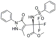 Methyl 3,3,3-trifluoro-2-(2,3-dihydro-5-methyl-3-oxo-2-phenylpyrazol-4-yl)-N-(phenylsulfonyl)alaninate 结构式