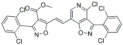 Methyl 5-(2-(4-chloro-3-(2,6-dichlorophenyl)isoxazolo[4,5-c]pyridin-7-yl)vinyl)-3-(2,6-dichlorophenyl)-4-isoxazolecarboxylate 结构式