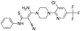 3-Amino-3-(4-(3-chloro-5-(trifluoromethyl)-2-pyridinyl)piperazino)-2-cyano-n-phenyl-2-propenethioamide 结构式