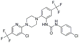 N-(4-Chlorophenyl)-N'-(2-(4-(3-chloro-5-(trifluoromethyl)-2-pyridinyl)piperazino)-5-(trifluoromethyl)phenyl)urea 结构式