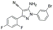 5-amino-1-(3-bromophenyl)-3-(2,4-difluorophenyl)-1H-pyrazole-4-carbonitrile 结构式