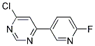 4-Chloro-6-(6-fluoro-pyridin-3-yl)-pyrimidine 结构式