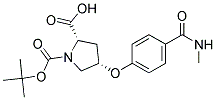 (2S,4S)-1-(tert-butoxycarbonyl)-4-[4-(methylcarbamoyl)phenoxy]pyrrolidine-2-carboxylic acid 结构式