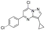 7-chloro-5-(4-chlorophenyl)-3-cyclopropylpyrazolo[1,5-a]pyrimidine 结构式