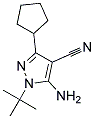 5-amino-1-tert-butyl-3-cyclopentyl-1H-pyrazole-4-carbonitrile 结构式
