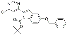 5-Benzyloxy-2-(6-chloro-pyrimidin-4-yl)-indole-1-carboxylic acid tert-butyl ester 结构式