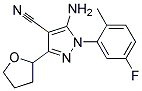 5-amino-1-(5-fluoro-2-methylphenyl)-3-(tetrahydrofuran-2-yl)-1H-pyrazole-4-carbonitrile 结构式