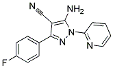 5-amino-3-(4-fluorophenyl)-1-pyridin-2-yl-1H-pyrazole-4-carbonitrile 结构式