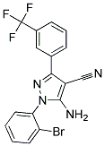 5-amino-1-(2-bromophenyl)-3-[3-(trifluoromethyl)phenyl]-1H-pyrazole-4-carbonitrile 结构式