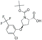 (2S,4R)-1-(tert-butoxycarbonyl)-4-[2-chloro-5-(trifluoromethyl)phenoxy]pyrrolidine-2-carboxylic acid 结构式