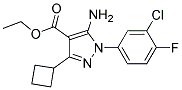 ethyl 5-amino-1-(3-chloro-4-fluorophenyl)-3-cyclobutyl-1H-pyrazole-4-carboxylate 结构式
