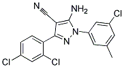 5-amino-1-(3-chloro-5-methylphenyl)-3-(2,4-dichlorophenyl)-1H-pyrazole-4-carbonitrile 结构式