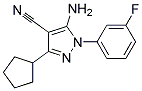 5-amino-3-cyclopentyl-1-(3-fluorophenyl)-1H-pyrazole-4-carbonitrile 结构式