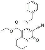 ETHYL2-BENZYLAMINO-3-CYANO-4-OXO-6,7,8,9-TETRAHYDRO-4H-QUINOLIZINE-1-CARBOXYLATE 结构式