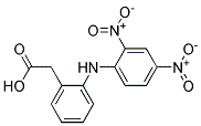 O-(2,4-DINITROANILINO)PHENYLACETATE 结构式