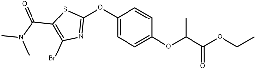 Ethyl2-{4-[4-bromo-5-(dimethylcarbamoyl)thiazol-2-yloxy]phenoxy}propanoate 结构式