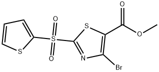 Methyl4-bromo-2-(thiophen-2-ylsulfonyl)thiazole-5-carboxylate 结构式