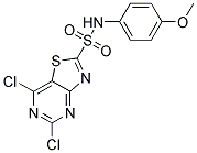 5,7-Dichlorothiazolo[4,5-d]pyrimidin-2-sulfonicacid(4-methoxyphenyl)amide 结构式