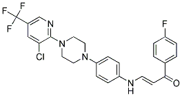 3-(4-(4-(3-Chloro-5-(trifluoromethyl)-2-pyridinyl)piperazino)anilino)-1-(4-fluorophenyl)-2-propen-1-one 结构式