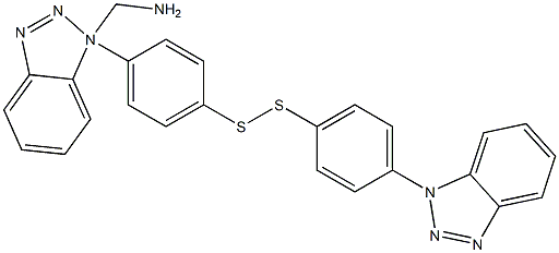 N-(1H-1,2,3-Benzotriazol-1-ylmethyl)-4-((4-((1H-1,2,3-benzotriazol-1-ylmethyl)amino)phenyl)disulfanyl)aniline 结构式