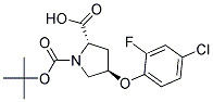 (2S,4R)-1-(tert-butoxycarbonyl)-4-(4-chloro-2-fluorophenoxy)pyrrolidine-2-carboxylic acid 结构式