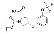 (2S,4S)-1-(tert-butoxycarbonyl)-4-[3-(trifluoromethoxy)phenoxy]pyrrolidine-2-carboxylic acid 结构式