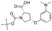 (2S,4S)-4-[3-(dimethylamino)phenoxy]-1-(tert-butoxcarbonyl)pyrrolidine-2-carboxylic acid 结构式