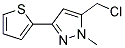 5-(chloromethyl)-1-methyl-3-(2-thienyl)-1H-pyrazole 结构式