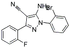 5-amino-1-(2-bromophenyl)-3-(2-fluorophenyl)-1H-pyrazole-4-carbonitrile 结构式