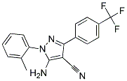 5-amino-3-[4-(trifluoromethyl)phenyl]-1-(2-methylphenyl)-1H-pyrazole-4-carbonitrile 结构式