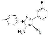 5-amino-3-(3-fluorophenyl)-1-(4-methylphenyl)-1H-pyrazole-4-carbonitrile 结构式