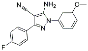 5-amino-3-(4-fluorophenyl)-1-(3-methoxyphenyl)-1H-pyrazole-4-carbonitrile 结构式