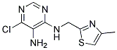 6-chloro-N4-[(4-methyl-1,3-thiazol-2-yl)methyl]pyrimidine-4,5-diamine 结构式