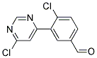 4-Chloro-3-(6-chloro-pyrimidin-4-yl)-benzaldehyde 结构式