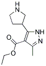 ethyl 3-methyl-5-pyrrolidin-3-yl-1H-pyrazole-4-carboxylate 结构式