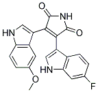 3-(6-fluoro-1H-indol-3-yl)-4-(5-methoxy-1H-indol-3-yl)-1H-pyrrole-2,5-dione 结构式