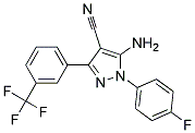 5-amino-3-[3-(trifluoromethyl)phenyl]-1-(4-fluorophenyl)-1H-pyrazole-4-carbonitrile 结构式