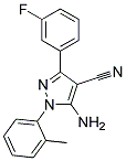 5-amino-3-(3-fluorophenyl)-1-(2-methylphenyl)-1H-pyrazole-4-carbonitrile 结构式