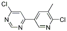 4-Chloro-6-(6-chloro-5-methyl-pyridin-3-yl)-pyrimidine 结构式