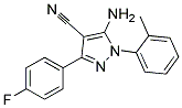 5-amino-3-(4-fluorophenyl)-1-(2-methylphenyl)-1H-pyrazole-4-carbonitrile 结构式