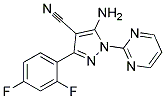 5-amino-3-(2,4-difluorophenyl)-1-pyrimidin-2-yl-1H-pyrazole-4-carbonitrile 结构式